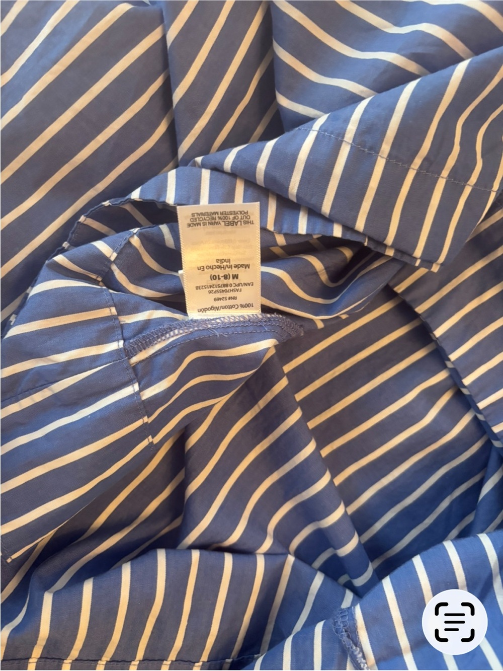 Free Assembly sz Medium Blue Striped Midi Shirt Dress long sleeve preppy classic - Picture 7 of 16